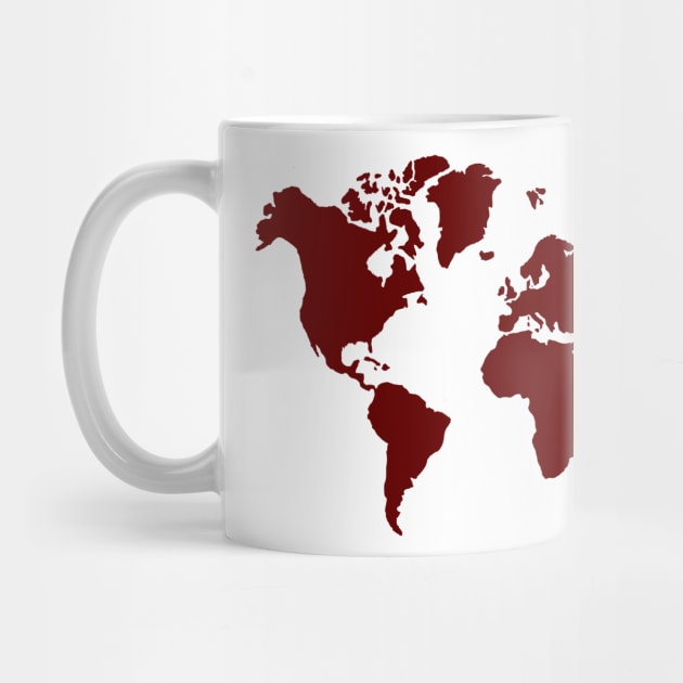 carmine red world map by dreamtravel